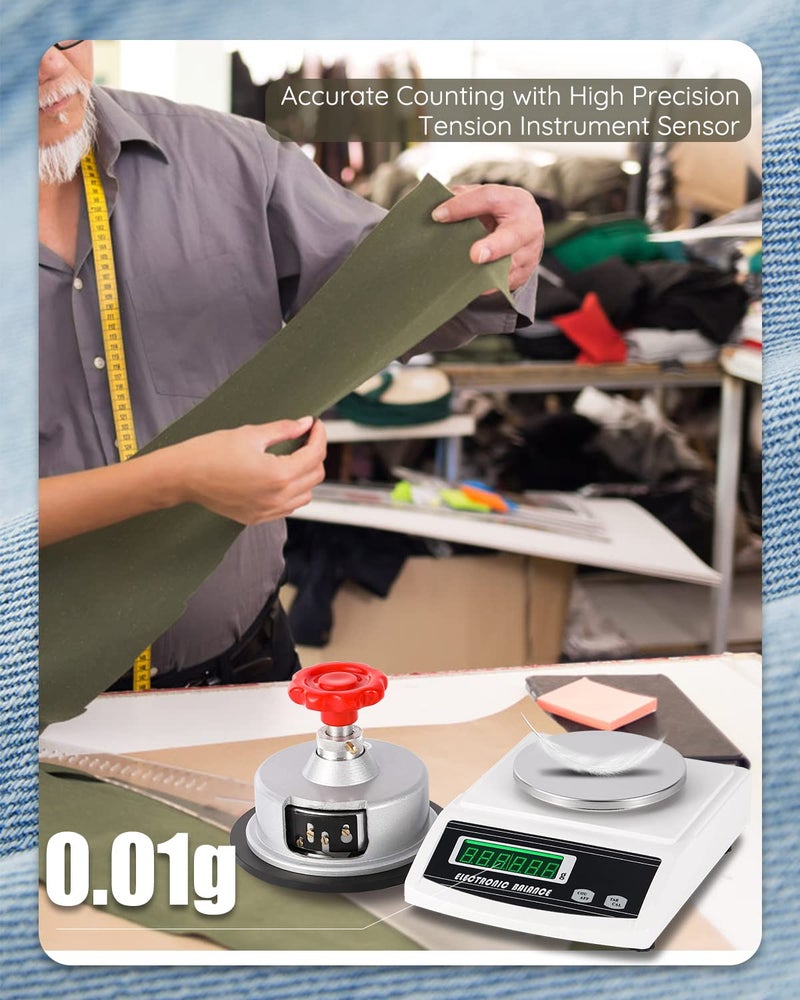 NEWTRY 600g/0.01g Electronic Fabric GSM Weight Scale Balance 110V with 0-2mm Disc Sampler Cloth Cutter for Textile Paper Non-Woven Fabrics (110V Scale + Sample Cutter) - Image 5